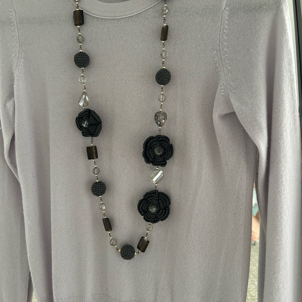 Elegant Black and Silver Beaded Necklace